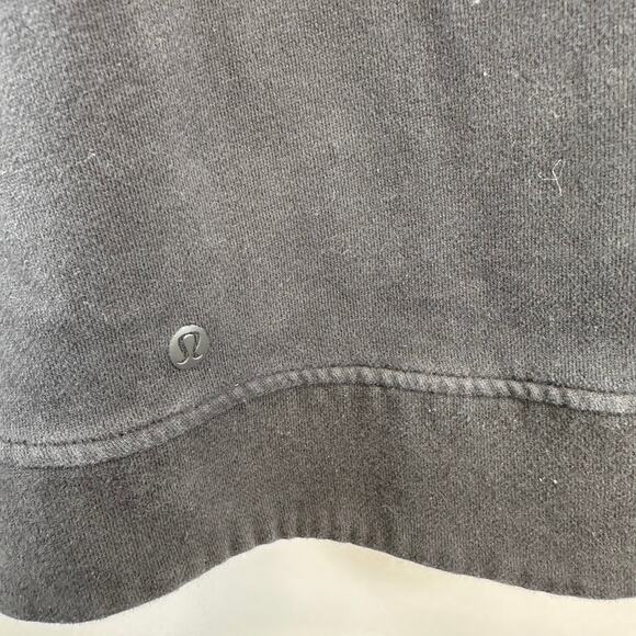Lululemon Quilted Black Crew Pullover Be True Fleece Sweatshirt Womens Size 10 - Picture 9 of 11